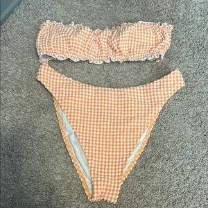 Abercrombie Orange Gingham Two-Piece Bikini Set